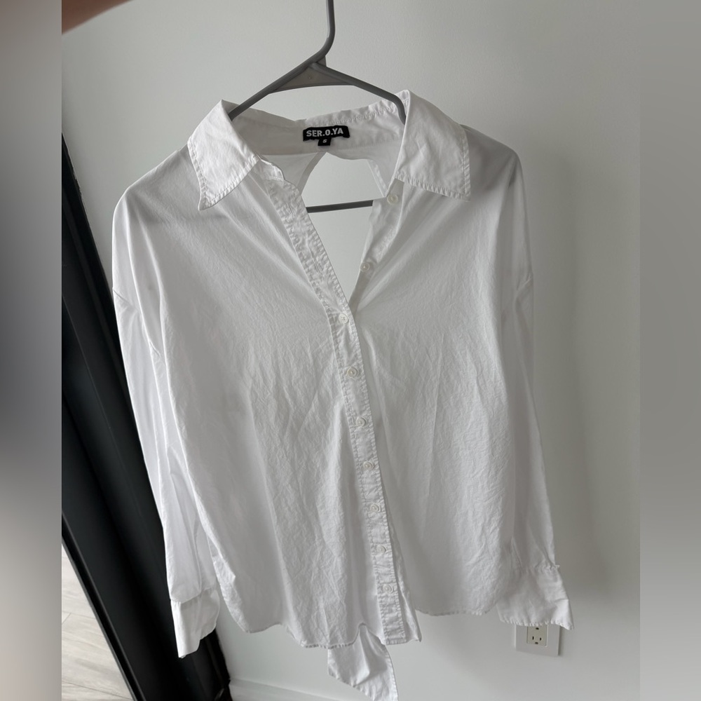 Classic White Button- backless
